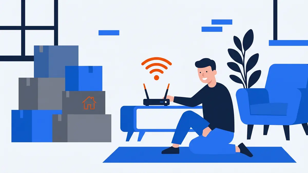 Illustration of setting up home internet after moving to Germany