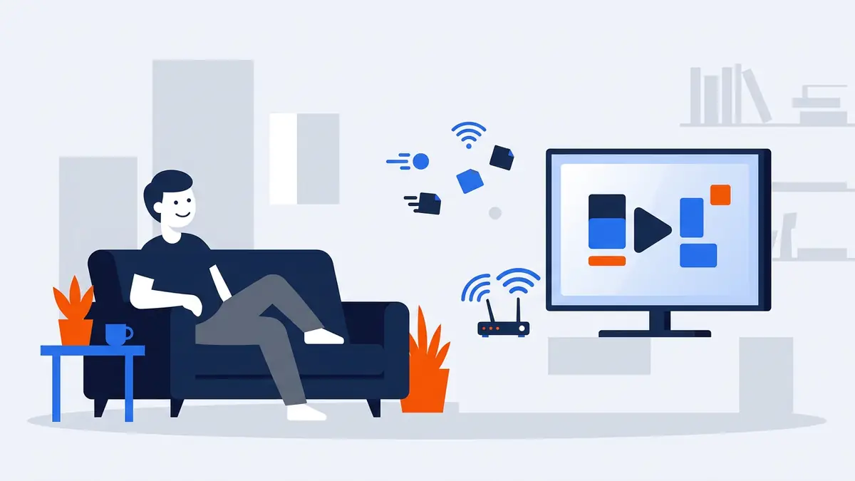 Illustration of home internet used for streaming television