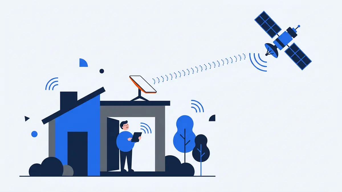 Illustration of satellite internet as an alternative connection